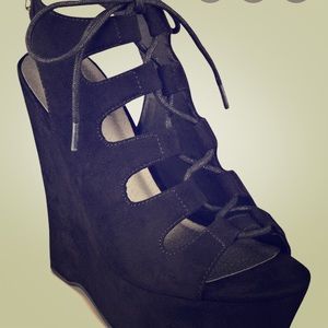 G By Guess Lace Up Platform Wedge